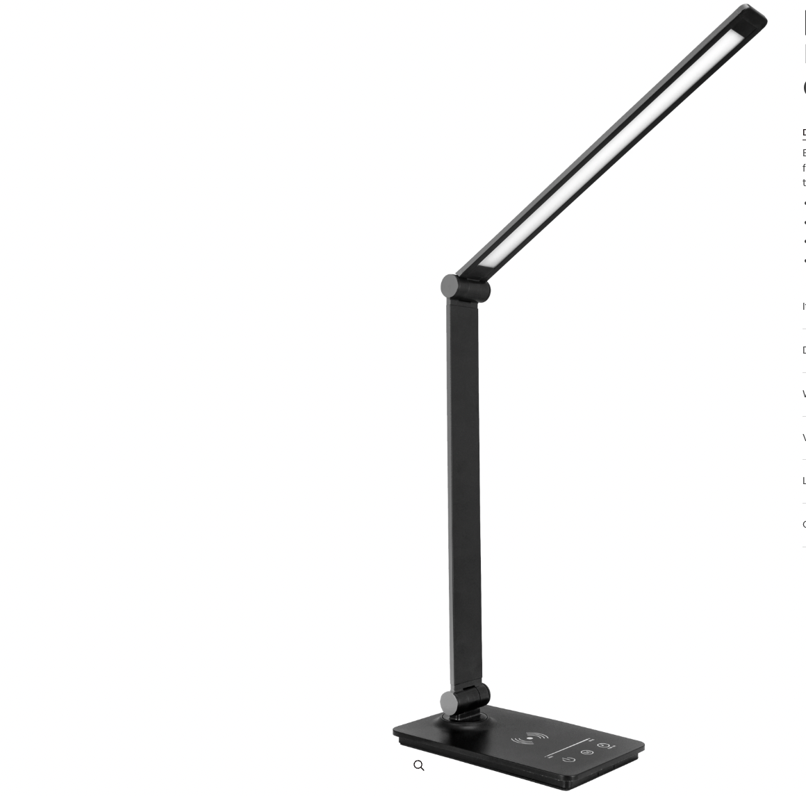 Lampe LED avec chargeur de téléphone sans fil