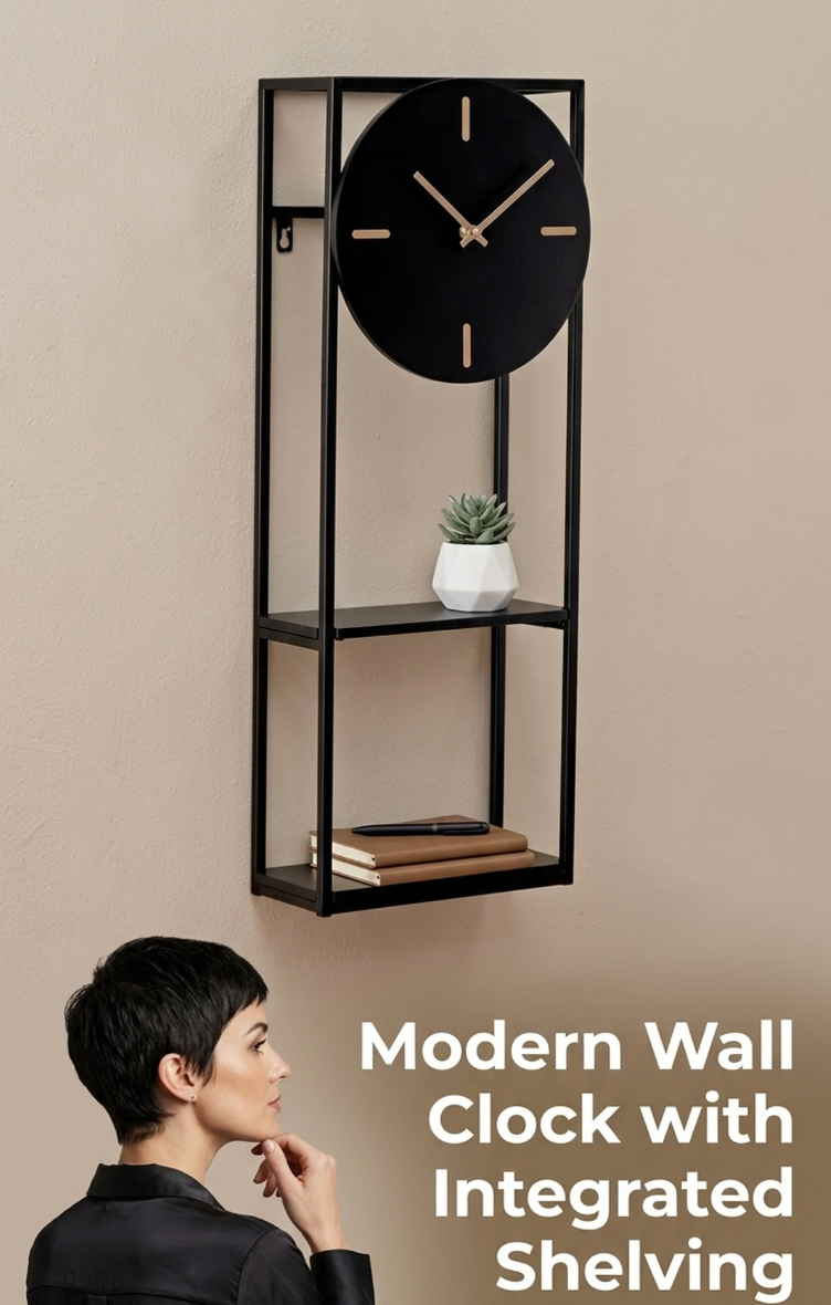 Horloge en métal avec socle