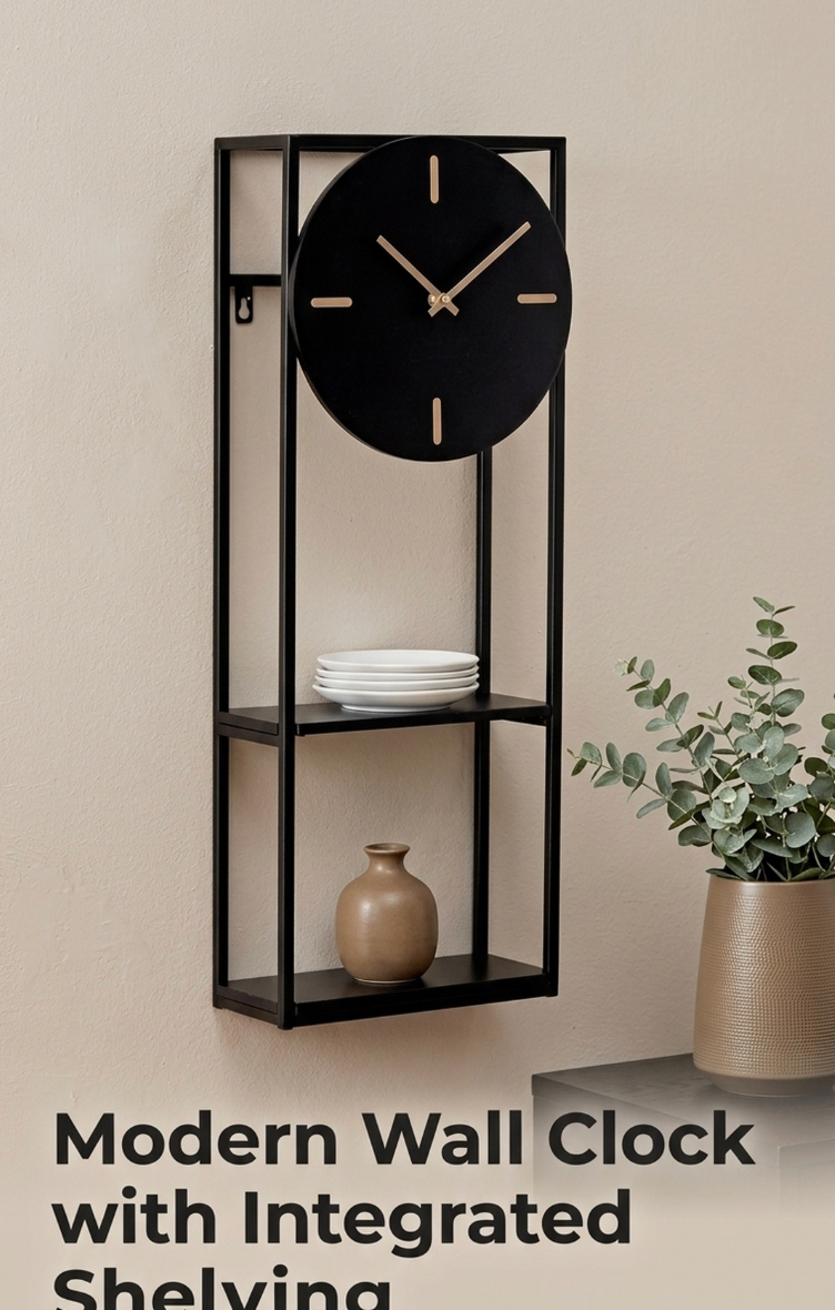 Horloge en métal avec socle