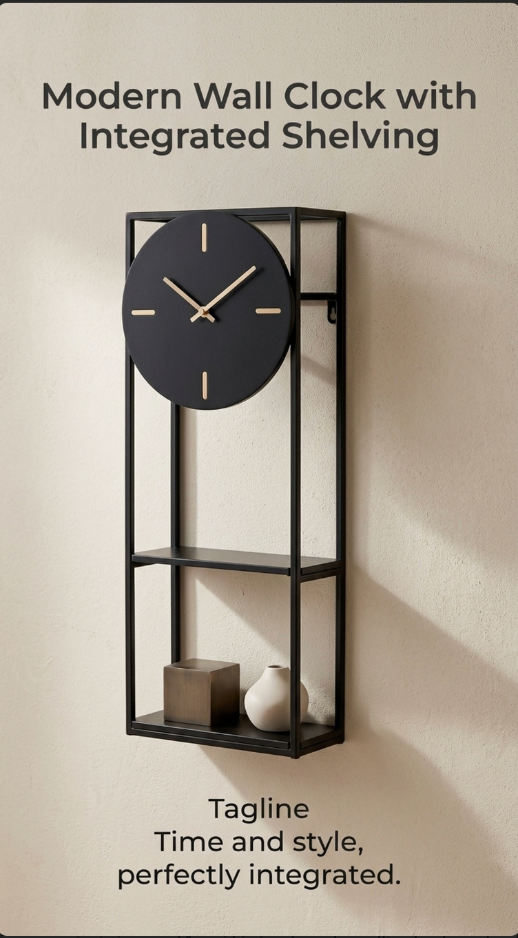 Horloge en métal avec socle