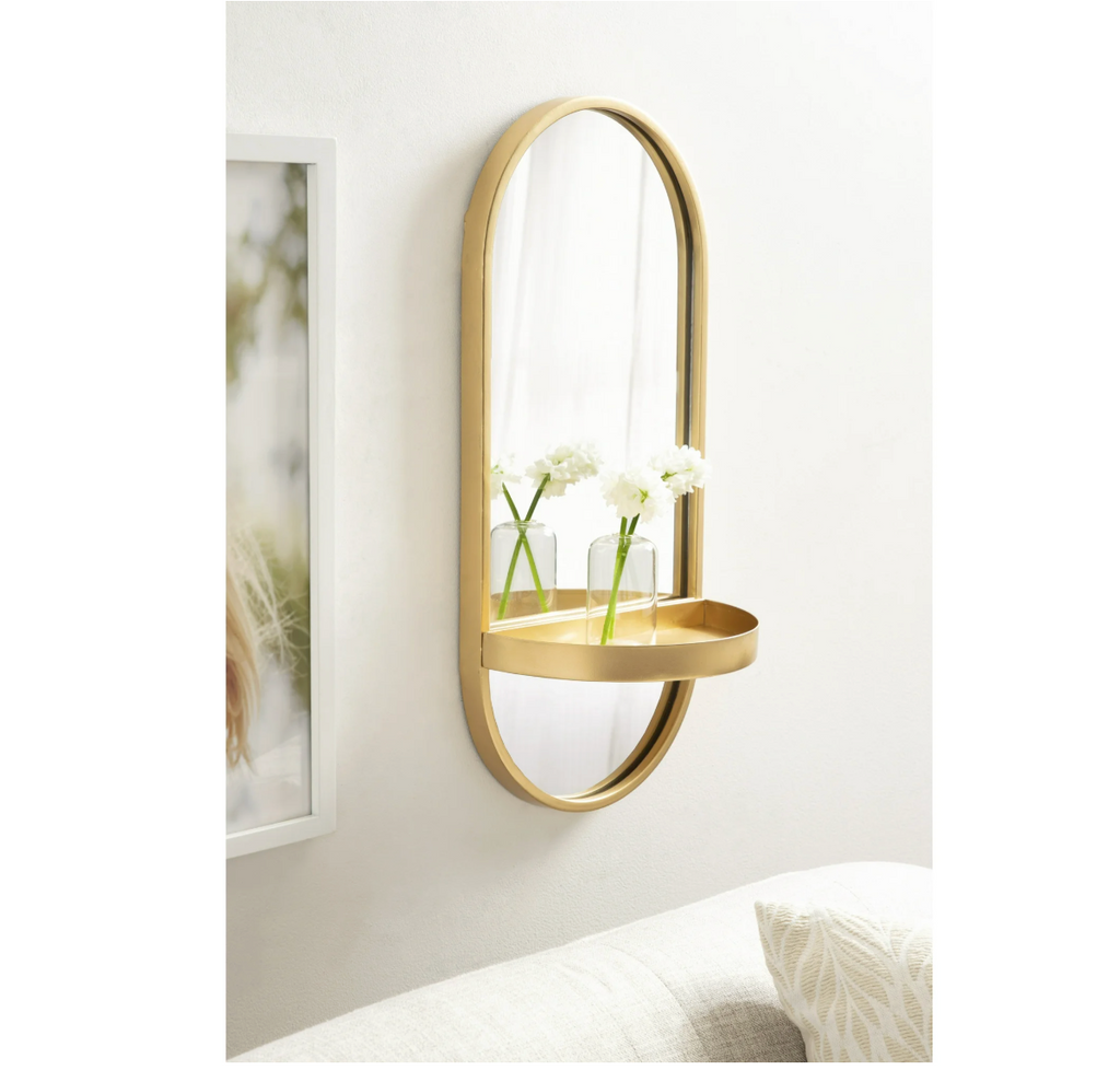 Miroir mural avec étagère