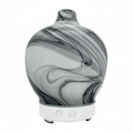 Diffuseur USB en verre marbré blanc gris 100ml - vue de face
