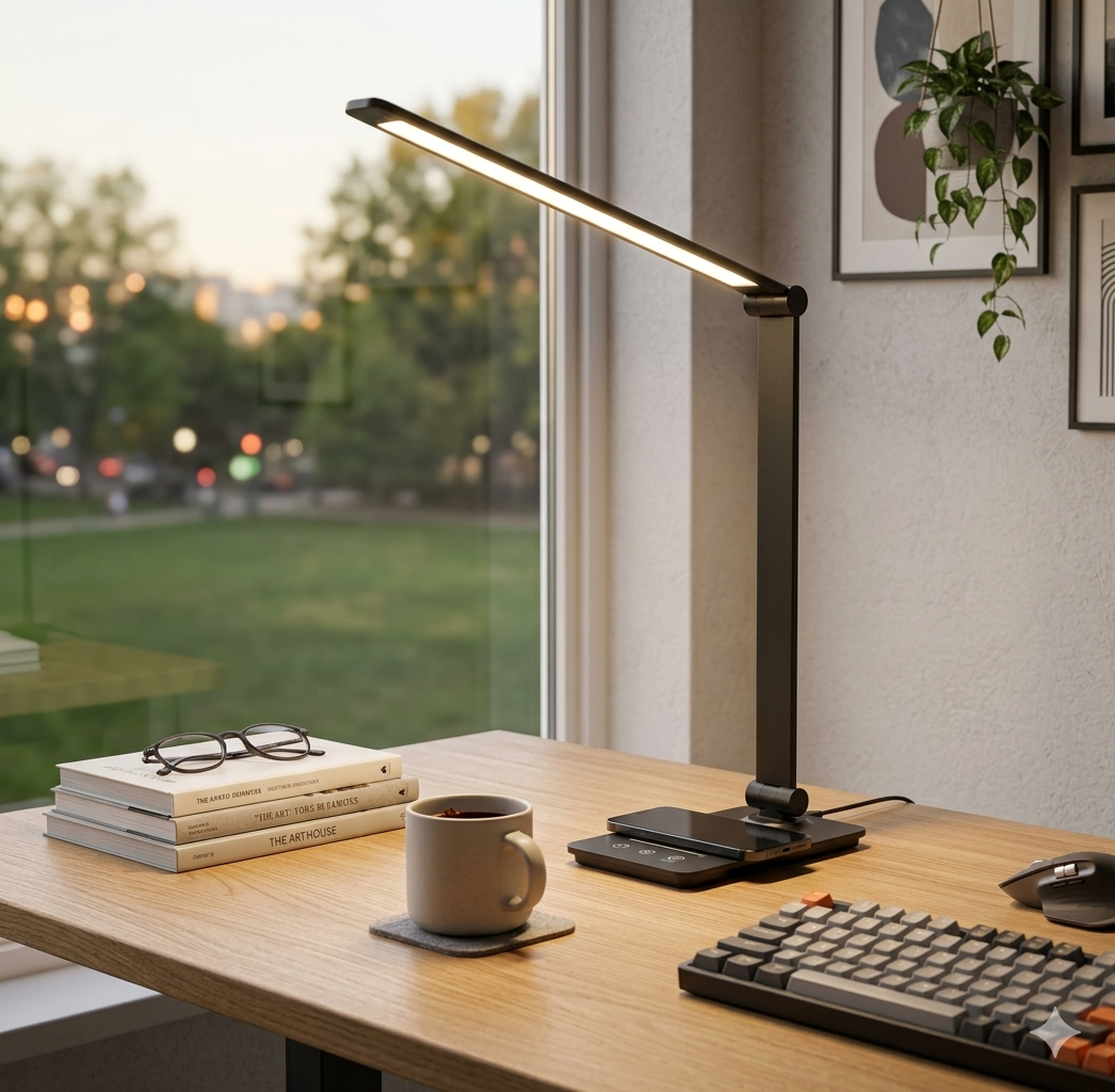 Lampe LED avec chargeur de téléphone sans fil
