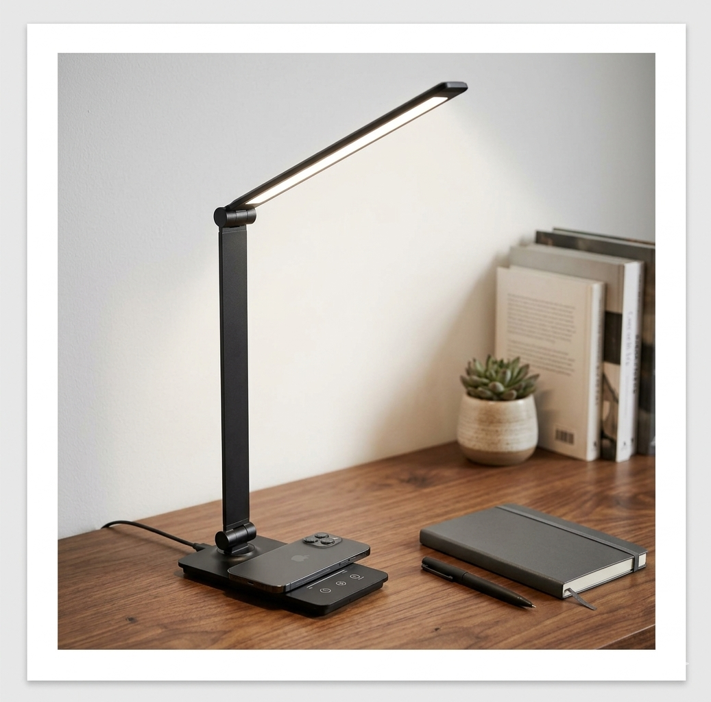 Lampe LED avec chargeur de téléphone sans fil