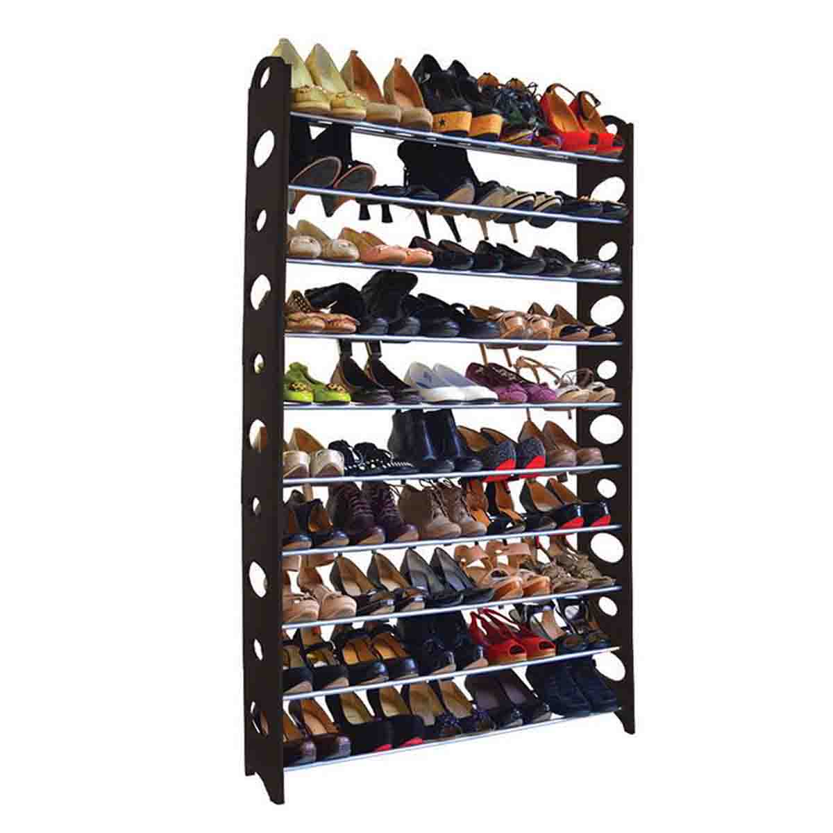 🩶 Studio 707 – Étagère à chaussures 50 paires.